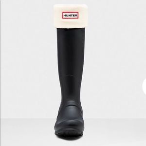 Hunter boots tall insert socks cream